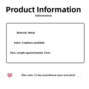 Fiche technique détaillée pour épingle à cheveux en métal avec taille et matériau