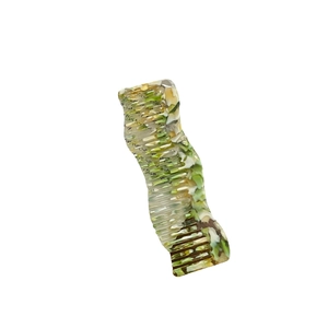 French wavy hair comb with acetate floral pattern and newspaper text print design