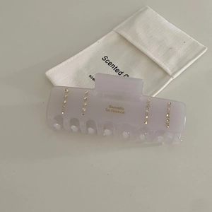 French style lavender acetate hair claw clip with colorful rhinestones and storage bag