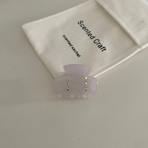 French vintage lavender acetate claw clip with sparkling rhinestones for women