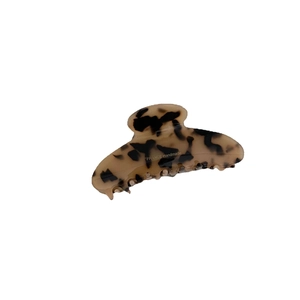 French style acetate leopard tortoise shell hair claw clip with golden handmade logo