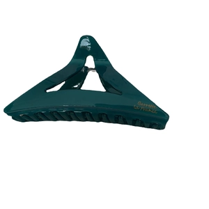 Pince à cheveux triangle en acétate vert avec lettrage doré Barrette La France