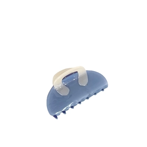 Elegant misty blue cellulose acetate hair claw clip with large grip for women's ponytails