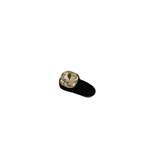 Elegant black and white crystal hair clip featuring a square cut faux diamond on matte base