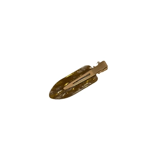 Colorful acetate seamless hair clip with amber texture and gold metal duckbill base