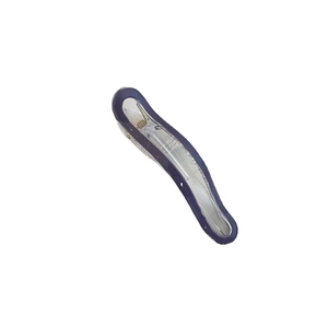 Translucent macaron blue acrylic duckbill hair clip with silver metal spring for women