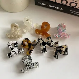 Mini Acetat Haarklammer Klein Marmor Schildpatt Muster Geometrische Haargreifer Mode Haarschmuck Für Damen