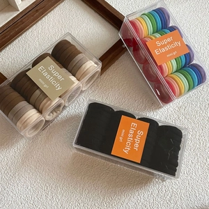 Colorful high elasticity hair bands set in transparent box for women ponytail