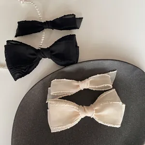 Barrette à Cheveux Nœud Style Français Élégant Ruban Gros-grain Épingles à Cheveux Pour Femmes Filles Accessoires Cheveux