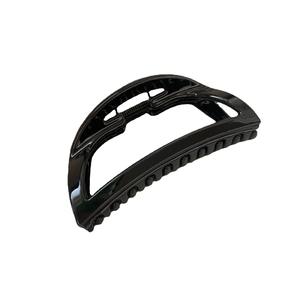 Large glossy black hair claw clip in Morandi style for women made of durable acrylic