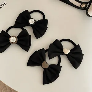 Elegant Stoff Schleife Haargummi Kamelie Herz Strass Band Haarband Elastisch Scrunchie Für Damen Mode Haarschmuck