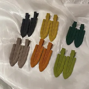 Morandi Matte Wave Non Marking Hair Clip For Women Simple Metal Duckbill Clip Geometry Hairpin Daily Makeup Styling Accessory