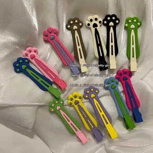 Barrettes à Cheveux en Acrylique Patte de Chat Mignon Vitalité Fille Cœur Clips Bec de Canard pour Coiffure Femmes Bijoux