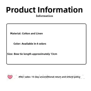 Size guide for cotton linen bow hair scrunchie, 13cm length, available in four colors