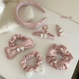 Diadema Acolchada Bordada con Flores Rosas para Mujer Dulce Diadema de Tela de Algodón y Lino Accesorios para Peinado de Moda