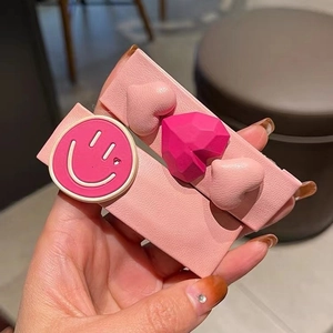 Barrettes à Cheveux en Similicuir Rose Forme Cœur et Smiley Pour Femmes Filles Style Coréen Pinces BB Accessoires Cheveux