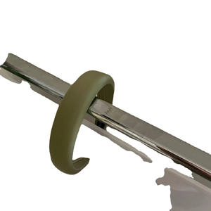 Olive green satin padded headband featuring a wide vintage sponge design and silk luster