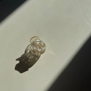Elegant pearl white camellia flower hair claw clip for women in Korean minimalist style