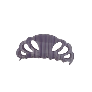 Pince à cheveux en acétate à rayures violettes avec un design géométrique chic