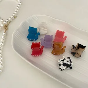 Pinza Para El Pelo Con Forma De Gato Lindo De Acetato Acrílico Horquilla De Animal Dulce Para Mujer Niña Estilo Coreano Accesorios