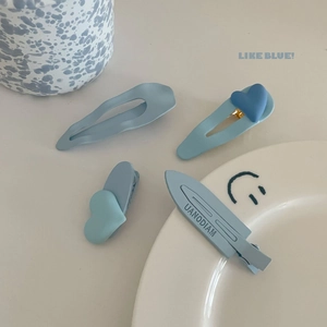 Haarspangen Im Koreanischen Stil Blaue Herzwellen Acryl Matte Entenschnabel Clips Geometrische Pony Haarnadeln Für Damen Mädchen Täglicher Haarschmuck