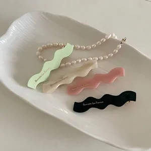 Pinza para el Cabello de Pico de Pato Ondulada de Acrílico Estilo Francés para Mujer Barrette La France Accesorios