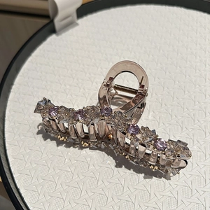 Grande Pince à Cheveux Élégante en Strass Cristal Coeur pour Femmes Barrette en Acrylique Résine Mariage Fête Accessoires