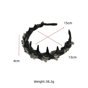 Dettagli su dimensioni e peso della fascia nera in mesh con strass e punte