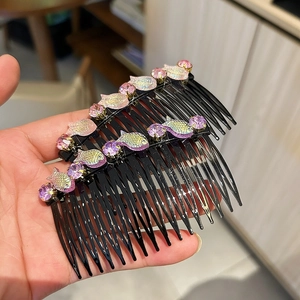 Pettine per capelli con decorazioni a pesce e strass rosa per acconciature eleganti