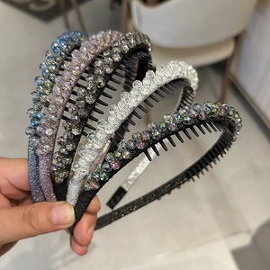 Korean Style Artificial Crystal Anti-Slip Headband With Teeth Hair Hoop For Women Girls Daily Fashion Hair Accessories