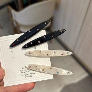 Fermaglio per Capelli a Becco d'Anatra in Acetato con Strass per Donna Motivo Marmoreo Forcine in Cristallo Colorato Accessori Capelli