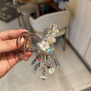 Handmade Rhinestone Artificial Crystal Flower Hair Claw Clip Elegant Resin Alloy Shark Clip Hair Accessories For Women