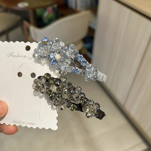 Clip per Capelli in Perle di Cristallo Artificiale di Lusso Elegante Clip a Becco d'Anatra con Intarsio di Strass Forcina Antiscivolo per Donna Accessorio per Capelli Festa Quotidiana