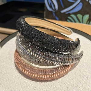 Luxueux Serre Tête Rembourré en Strass pour Femmes Brillant Cristal Éponge Bandeau Élégant Mariage Fête Accessoires Cheveux