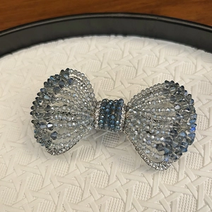 Pince à Cheveux à Ressort en Forme de Nœud de Luxe avec Strass et Perles en Cristal pour Femme Accessoires Cheveux