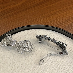 Luxus-Haarspange mit Kristallen in Schleifenform und Vintage-Drachen-Design