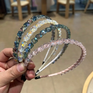 Serre-Tête Fleurs En Cristal Artificiel Fait Main Style Fée Mori Diadème Perlé Pour Femmes Accessoires Cheveux Élégants Quotidien