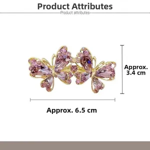Detailansicht der Schmetterlings-Haarspange mit Größenangaben 6,5 cm mal 3,4 cm
