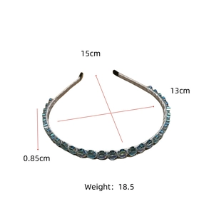 Dimensions et poids pour le serre-tête accessoire fleurs en cristal bleu