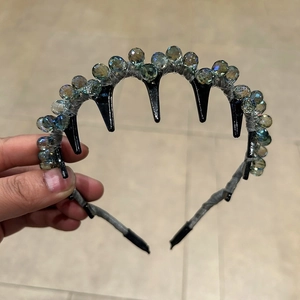 Koreanischer Stil Kristall Haarreif Mit Zähnen Luxus Strass Eingelegt Haarkranz Vintage Temperament Haarband Für Damen Party