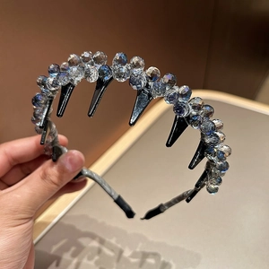 Serre-tête Style Coréen en Cristal Artificiel Avec Dents Luxe Strass Serre-tête Rétro Élégant Accessoires Cheveux Femme