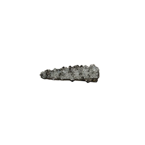 Sparkling Korean style rhinestone duckbill hair clip with geometric crystals in gunmetal grey