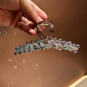 Pince à Cheveux Élégante en Résine Avec Perles en Strass Iridescentes Épingle à Cheveux de Style Coréen pour Femme Accessoires de Coiffure