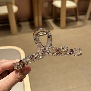 Pince à Cheveux Élégante en Cristal Artificiel et Strass de Luxe en Résine Acrylique Accessoires Cheveux Femme Fête