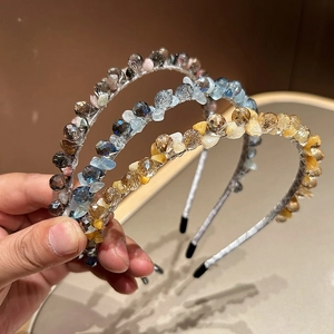 Handmade Beaded Crystal Rhinestone Headband For Women Mori Style Elegant Hair Band Korean Fashion Decorative Accessory
