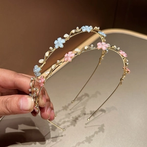 Serre-tête en Métal avec Künstliche Perles et Strass Fleur pour Femmes Style Coréen Doux Bandeau Cheveux Floral Accessoires de Coiffure