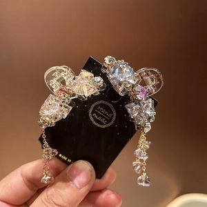 Eleganter Künstlicher Kristall Strass Haarkralle Mit Quaste Kleiner Koreanischer Stil Legierung Haarklammer Für Damen Haarschmuck
