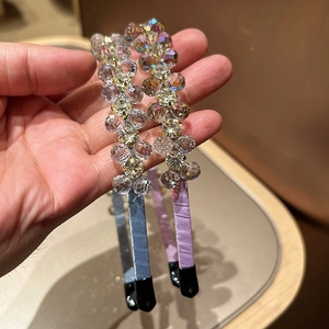 Elegante kristallbesetzte Haarreifen für Damen mit Vintage-Strasssteinen in Blau und Lila