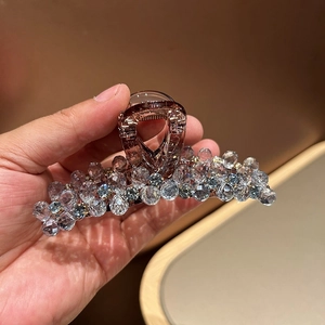 Grande Pince à Cheveux en Cristal Style Coréen avec Strass Élégante Pince en Résine Faite à la Main Accessoires de Coiffure Femme