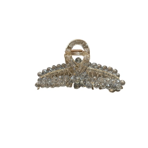 Luxurious shark hair claw clip with crystal rhinestones and elegant floral design